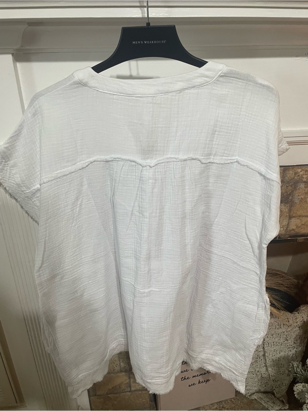 Zenana Outfitters White Textured V-Neck Tunic Top - Picture 2 of 4